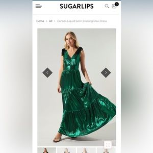 SUGAR LIPS Cannes liquid satin evening maxi dress